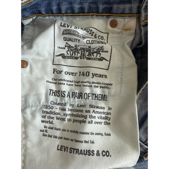 Levis Distressed Denim Cutoff Shorts Frayed Hem Size - Picture 3 of 4